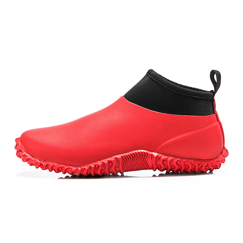 Botas de lluvia ligeras para mujer, zapatos de goma antideslizantes, cálidos, a la moda, impermeables, bajo nivel de agua