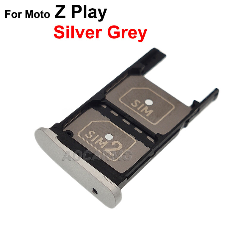 Aocarmo Voor Motorola Moto Z Spelen XT1635 Dual Sim-kaart Lade Microsd Slot Holder Vervangende Onderdelen