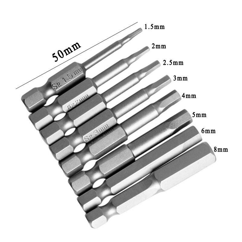 8 sztuk klucz imbusowy zestaw wkrętaków 1/4 "uchwyt sześciokątny do szybkiego łączenia magnetyczny śrubokręt bity do elektronarzędzi H1.5 H2 H2.5 H3 H4 H5