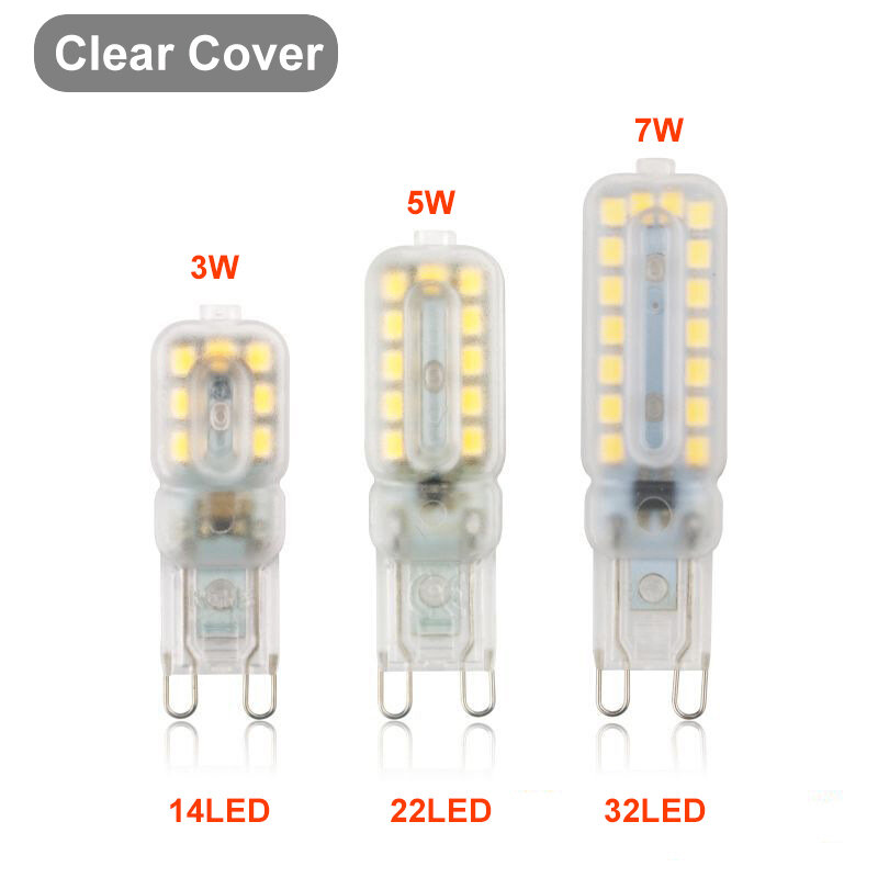 10pcs G9 LED Bulbs Lights Dimmable  Spotlights 2835SMD Bombilla 3W 5W 7W Replace 30W 40W Halogen Lamps for Home Bedroom 220/110V