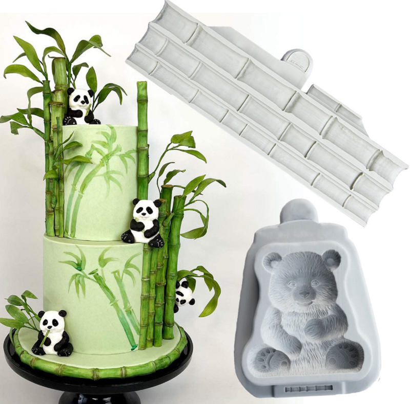Moule 3D en Bambou pour Décoration de Gâteaux, en Résine et Plâtre, Outil de Cuisson pour Pâtisserie DIY