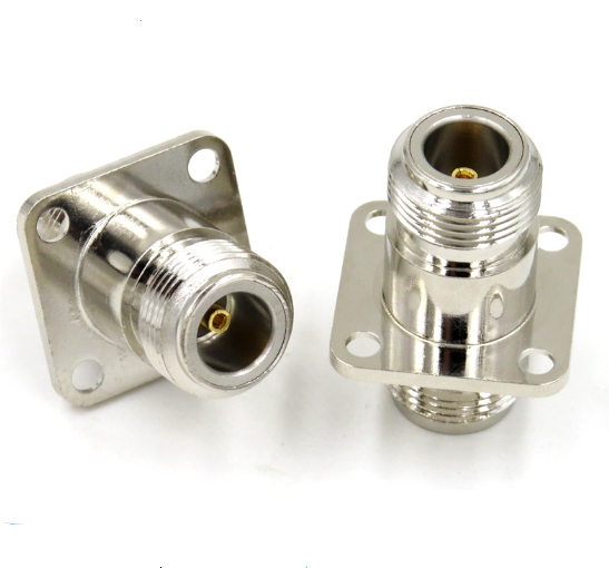 N Female Jack To N Female 4 Hole Flange Panel Mount Plug RF Coaxial Adapter Connectors