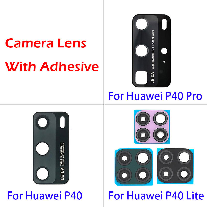 100% ใหม่สำหรับ Huawei P50 P40ไลท์5G P40ไลท์ P40 P30 P20ด้านหลังโปรเลนส์กระจกกล้องหลังพร้อมกาวอะไหล่ + เครื่องมือ