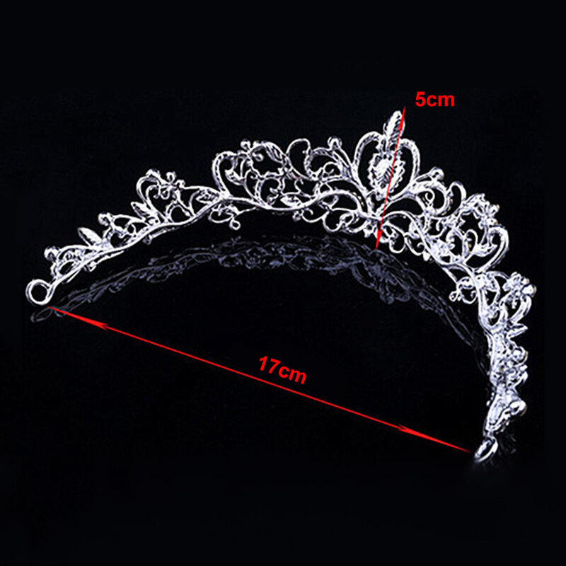 Wedding Bridal Princess Austrian Crystal Prom Hair Tiara Crown Veil Headband