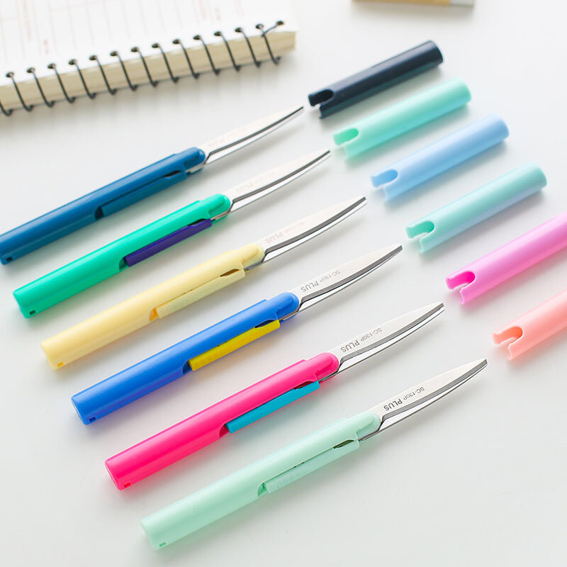 Plus Fitcut Kurve Twiggy Scissor Multi Farbe Safe Portable Pair Folding Schere Cutter für Papier Tagebuch Büro Schule A6572