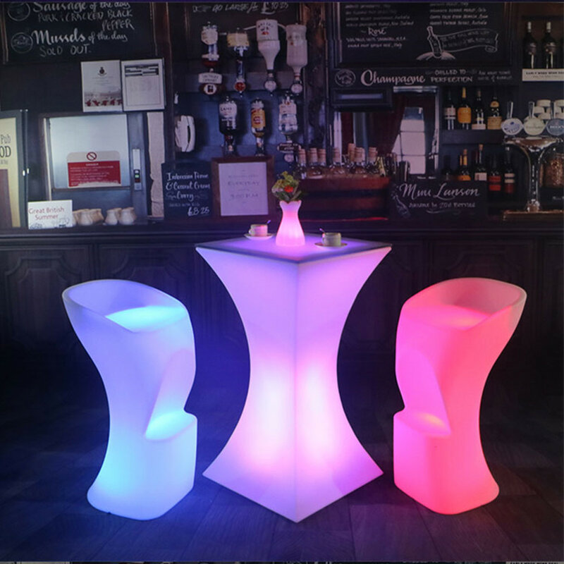 Перезаряжаемый коктейльный столик со светодиодной подсветкой, водонепроницаемый светящийся LED светодиодный, журнальный столик для бара, KTV, дискотевечерние