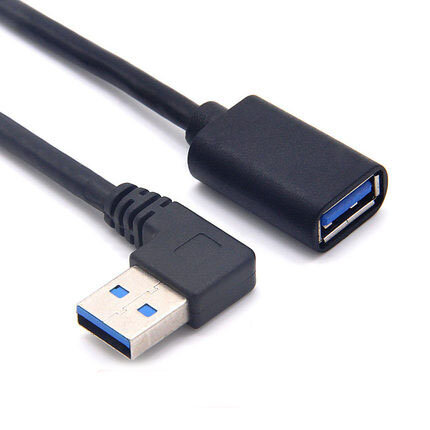 Cable de extensión de 90 grados para USB 3,0, adaptador macho a hembra, transmisión con Cables derecho/izquierdo/arriba/abajo