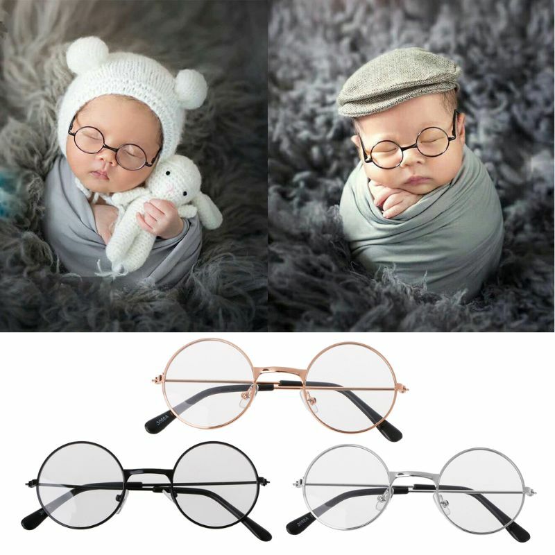 Neugeborenen Baby Kleidung Zubehör Mädchen Junge Flache Gläser Fotografie Requisiten Gentleman Studio Schießen