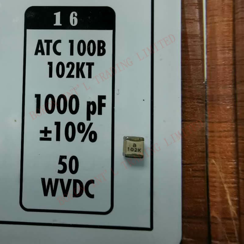 Capacitor atc 100b102k 1000pf ± 10% 50w vdc