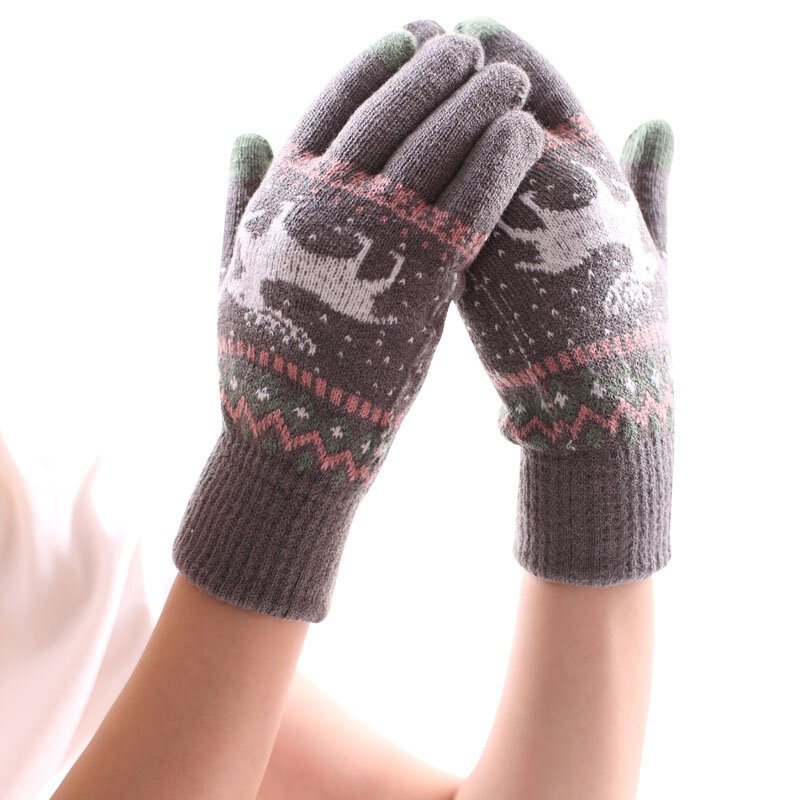 Unisex winter gestrickte woll warme handschuhe plus samt verdickung student büro fahren und reiten außen