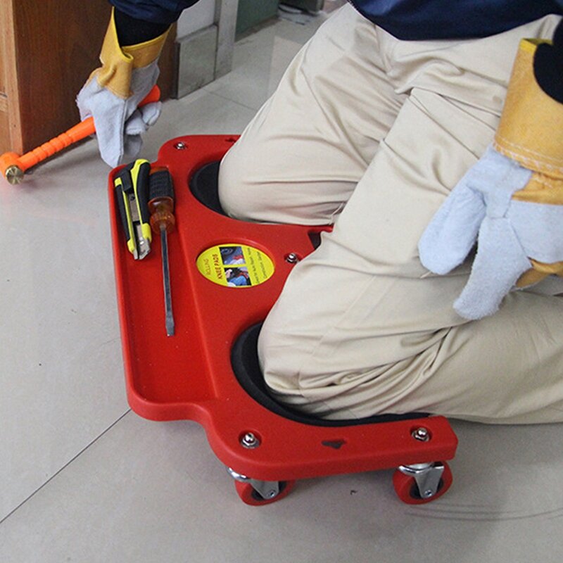 Almohadilla de protección de rodilla rodante con ruedas integradas en espuma acolchada PLATAFORMA DE Creeper baldosa o vinilo de reparación automática rodillas de protección