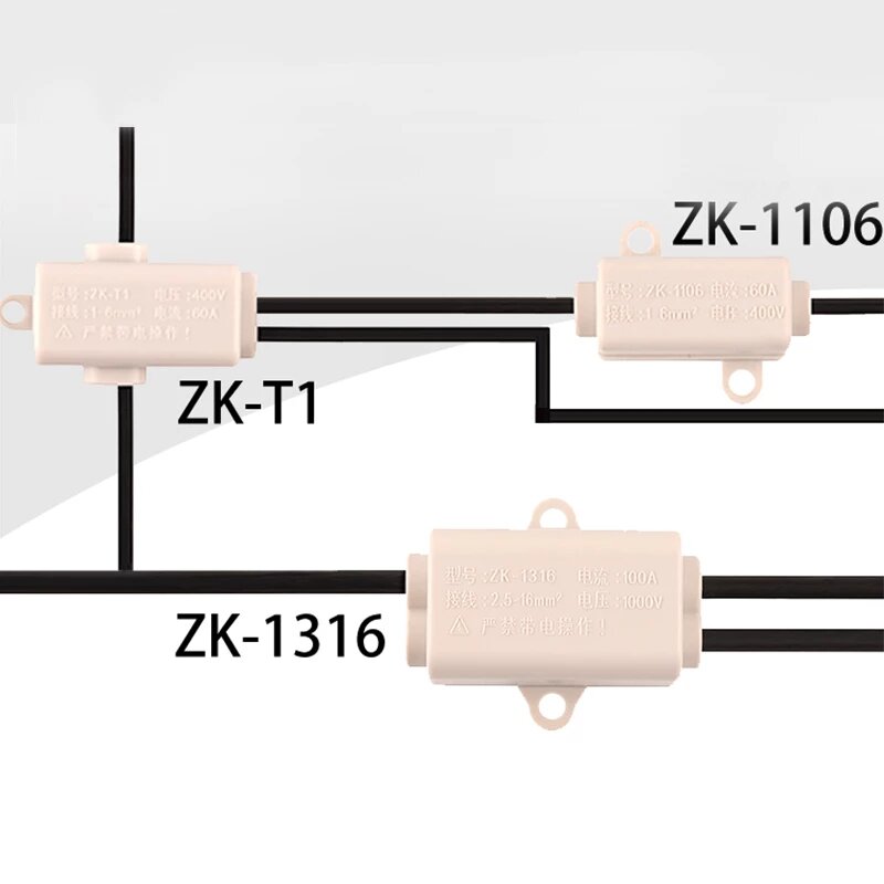 高電源線ケーブルスプリッタジャンクションボックスをクイック電気配線コネクタ端子ブロック60A/400v 1-6mm2 80A/1000v 2.5-10mm2