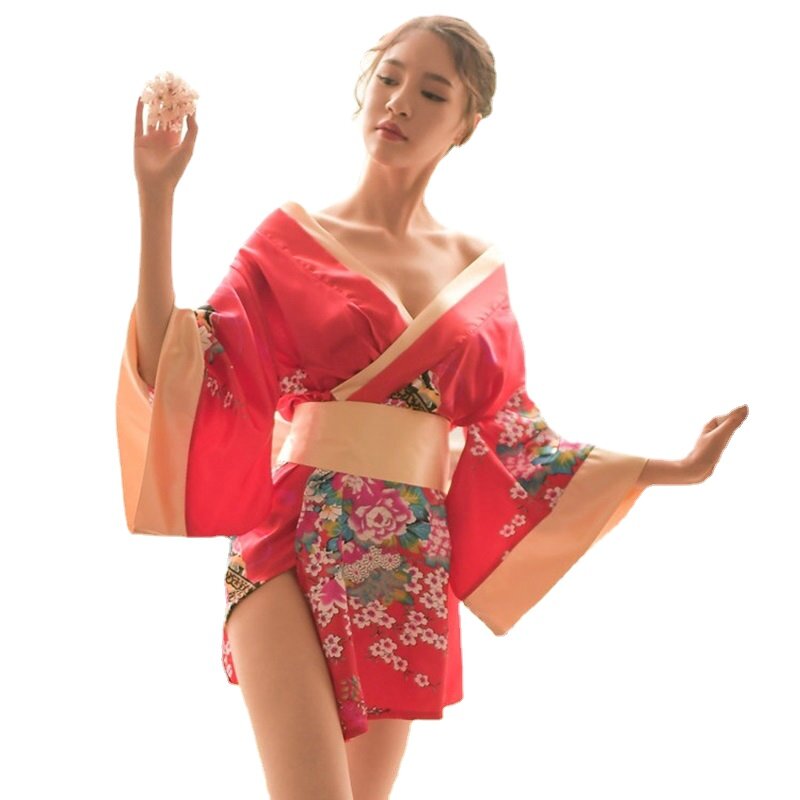 เซ็กซี่ชุดกิโมโนญี่ปุ่นแบบดั้งเดิมญี่ปุ่น Kimonos เครื่องแต่งกาย Geisha Cosplay เสื้อคลุมฮาโอริ Obi Yukata Kimono เซ็กซี่ญี่ปุ่นชุด G114