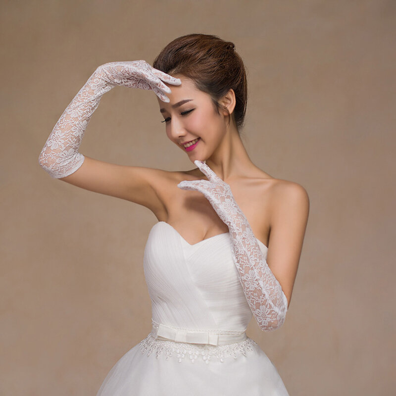 Molans-guantes largos de encaje para novia, guantes de dedo para vestido de novia, accesorios de fiesta de noche de compromiso, 2020