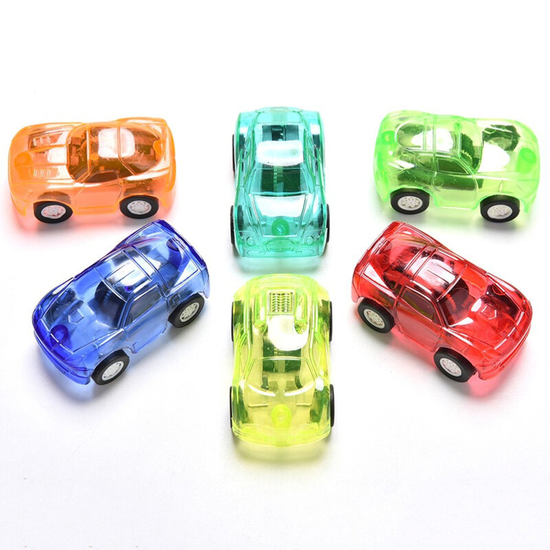 Plástico Transparente Diecasts Veículos De Brinquedo Para Crianças, Pull Back, Pequena Engenharia, Modelo De Carro Rápido, Cor Aleatória, Presente, 1Pc
