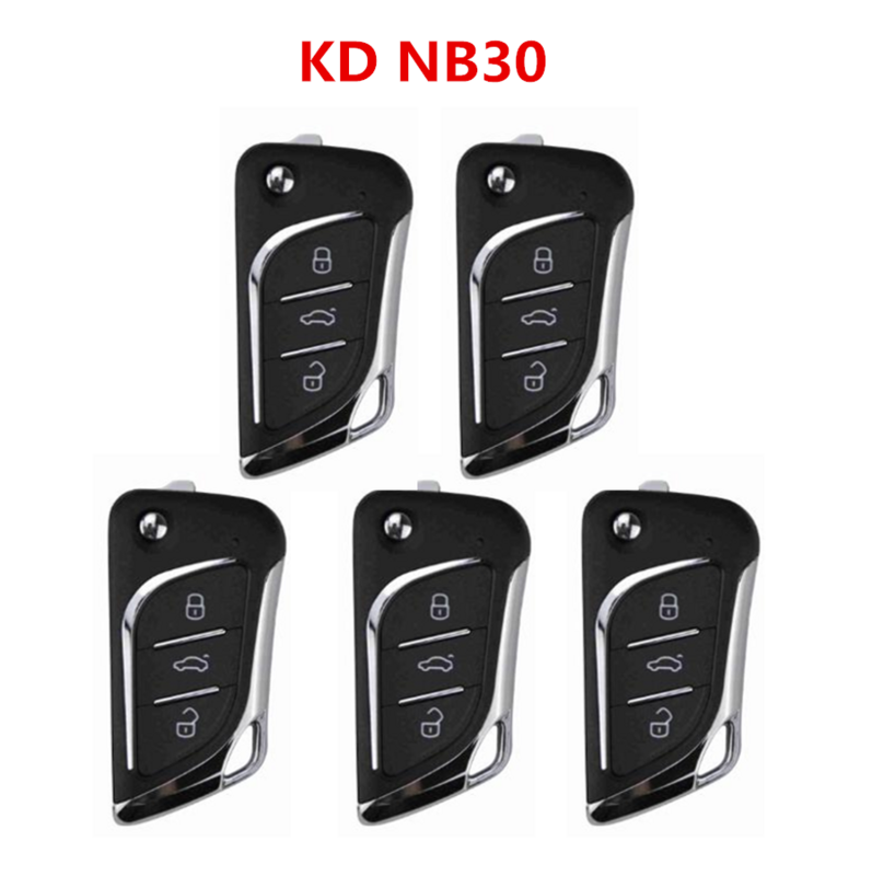 KEYDIY 자동차 키 액세서리, 3 버튼, KD 리모컨, KD900, MINI, URG200 프로그래머 도구, 스마트 NB 시리즈, 로트당 5 개, NB30
