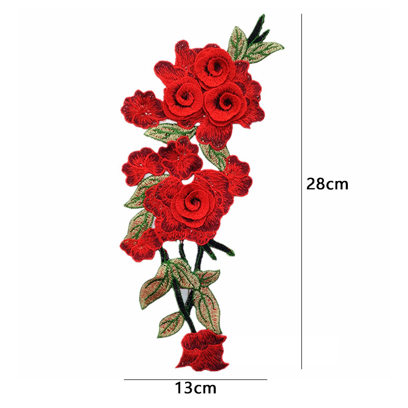 Rose Flower Embroidery Lace Patches Sticker for Clothes Venise Floral Embroidered Applique Lace Trim Decorated