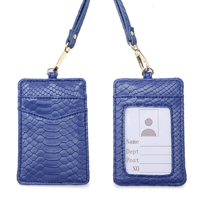 Funda multifunción para tarjetas de identificación para mujer, monedero de cuero PU con patrón de serpiente, tarjetero de trabajo, tarjetero para autobús, bolsos