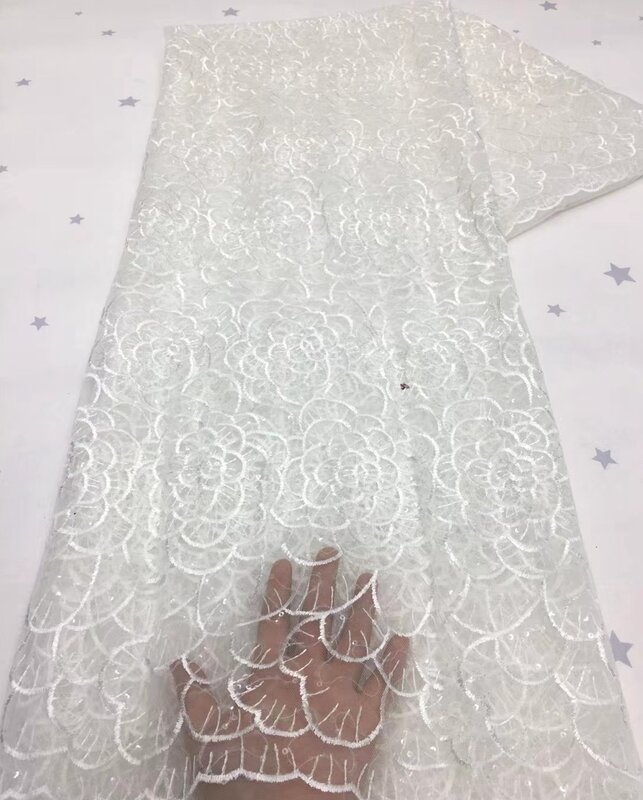 African Sequence French Tulle Mesh Lace Fabric Net Lace fabric For Party  TS9423