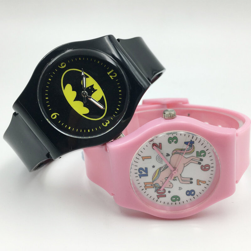 Bonito rosa jelly band unicorn relógios para menina crianças presente legal relógio de quartzo meninos moda estudante relógios de pulso montre enfant