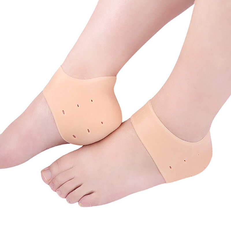 1 pairs silicone gel pedicure foot care protector cracked moisturizing back heel skin orthopedic ballet