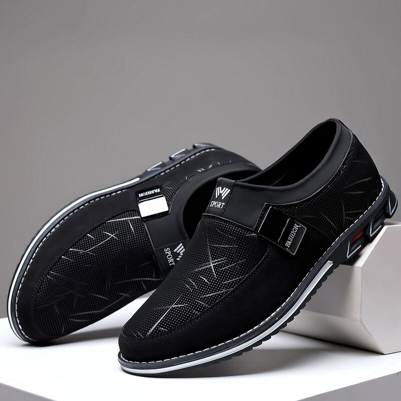 Sepatu Kasual Pria Ukuran Besar Model Slip On Sepatu Kasual Pria Bisnis Fashion Bersirkulasi Musim Semi Diskon Besar Sepatu Kasual Pria Tanpa Tali Hitam