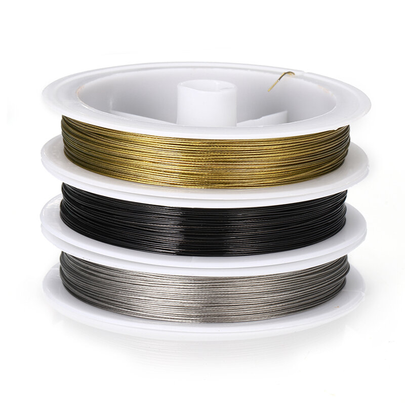1Roll 0.3-0.5mm Stainless Steel Wire Resistant Strong Line Tiger Tail Beading Wire for Jewelry Making Finding DIY Components