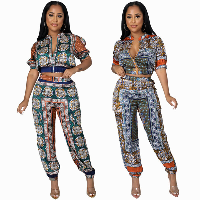 Roupas femininas 2 peças 2021, conjunto africano novo, parte superior e calça longa, super elástica, festa para mulheres