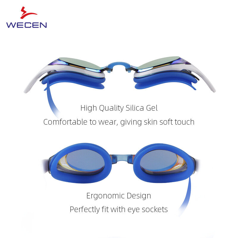 Gafas de natación impermeables para adultos, lentes coloridas de galvanoplastia, antiniebla, HD, personalizables