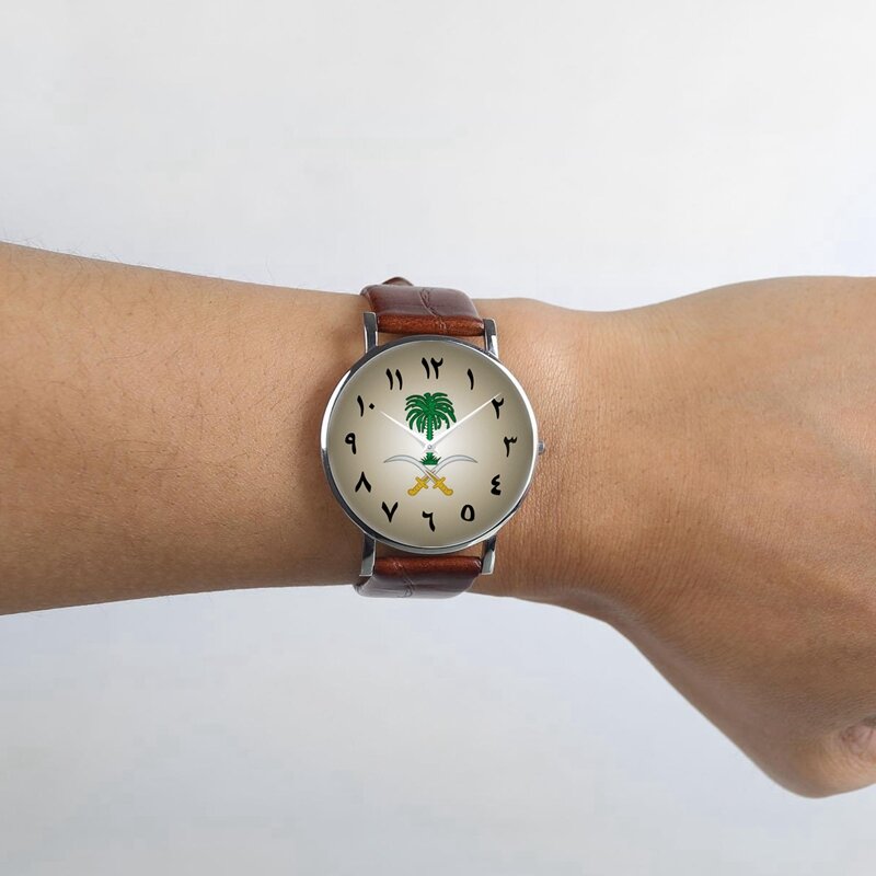 Relogio indywidualny zegarek arabii saudyjskiej męski zegarek na rękę luksusowy wzór krokodyla skórzany pasek mechanizm kwarcowy