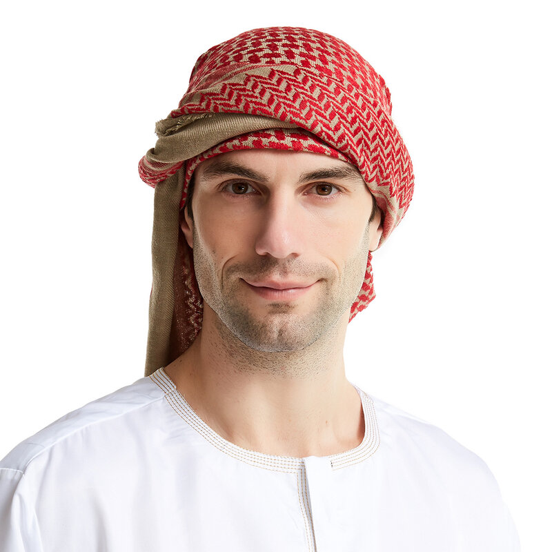 Moslim Mannen Hijab Islamitische Hoofddoek Midden-oosten Arabische Ramadan Bid Traditionele Kostuums Tulband Hoge Kwaliteit Wol Hoofd Sjaal