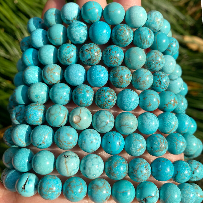 Natural Stone Turquoise Beads for Jewelry Making DIY Earrings Bracelet Necklace 4/6/8/10/12mm Round Loose Spacer Beads 15 inches