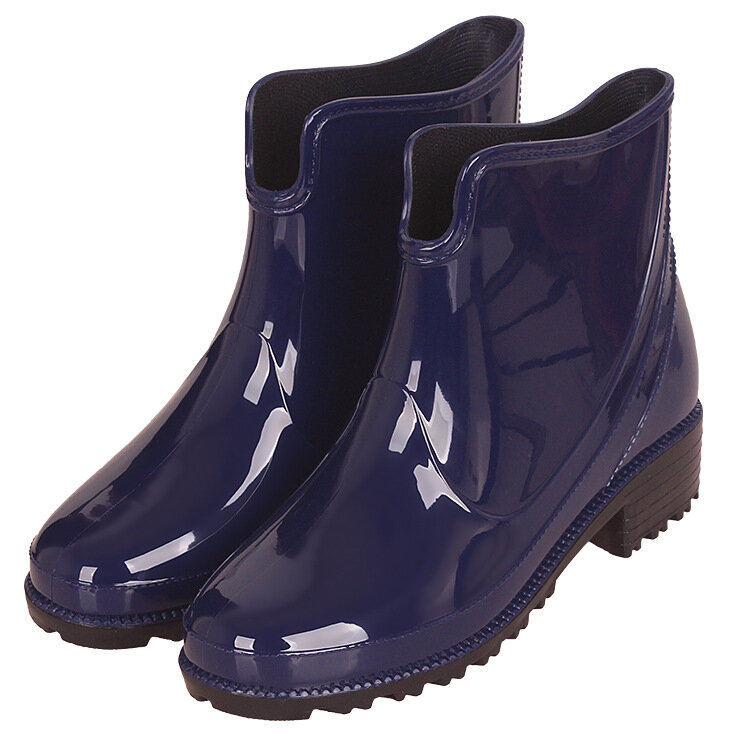 ยางใหม่สำหรับสุภาพสตรีPVC Rain Bootsกันน้ำTrendy Jellyผู้หญิงBootแถบยืดหยุ่นRainyรองเท้าผู้หญิง6639