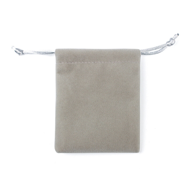 50pcs/lot High Quality 8x10cm Red Silver Grey Plush Velvet Drawstring Pouches For Jewelry Bags With Flannel Strings