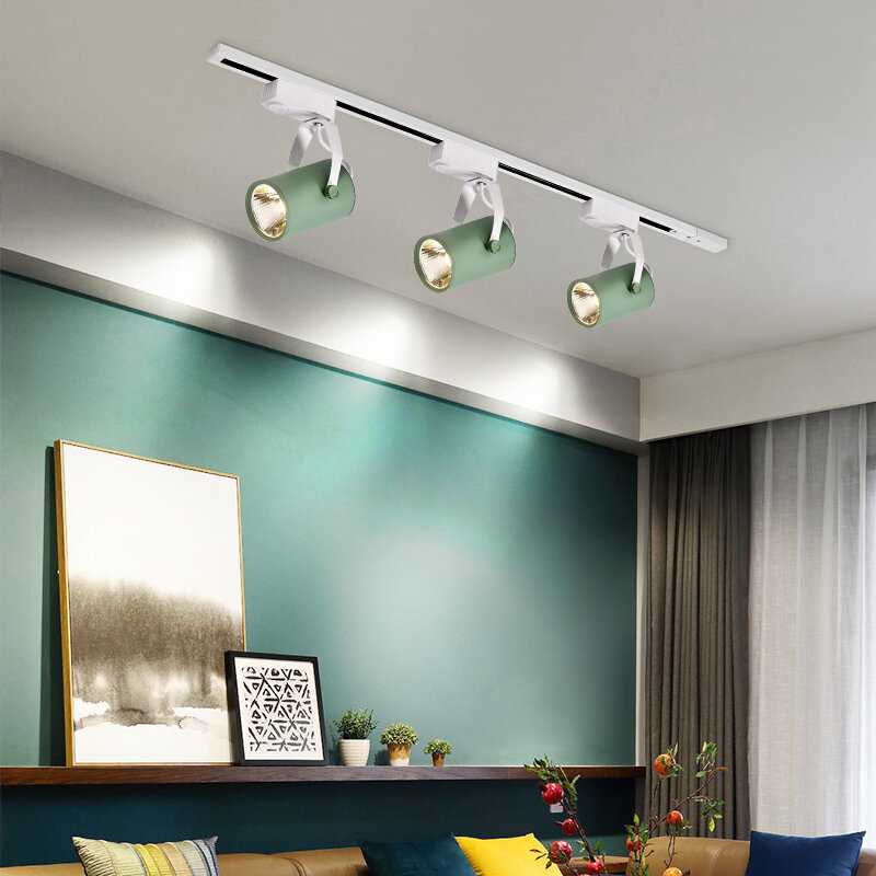 ODYSEN 1 Buah Lampu Sorot LED Fitting Lampu Sorot Hitam Putih untuk Ruang Tamu Ruang Makan Kamar Tidur Toko Rumah Sistem Lampu