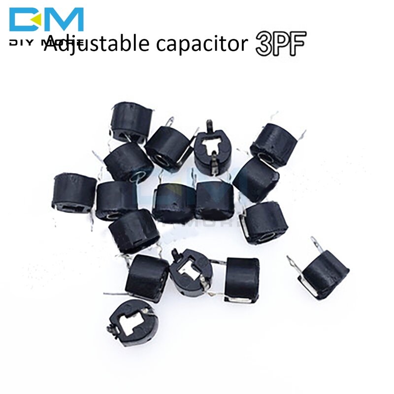 Condensador de cerámica Variable para Arduino, recortador de 6mm, 3PF, 5PF, 10PF, 20PF, 30PF, 40PF, 50PF, 60PF, 70PF, 120PF, 10 unidades