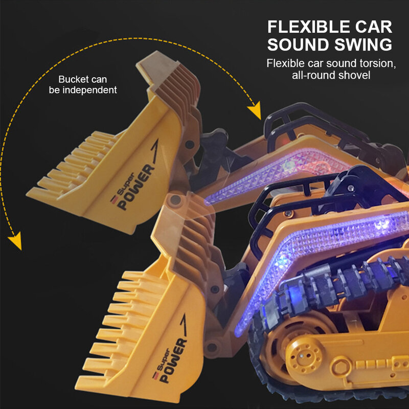1/16 Rc Vrachtwagen Bulldozer Dumper Crawler Tractor Model Techniek Auto Verlichting Graafmachine Radio Bestuurbare Auto Speelgoed Voor Jongen Gift