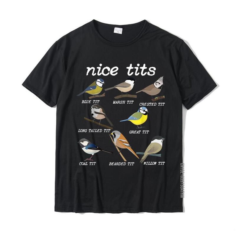 Kaus Oblong Bagus Toket Besar Burung Lucu Mengamati Burung Tit Lucu Atasan Katun Kaus Desain Khusus Jalan Kaus