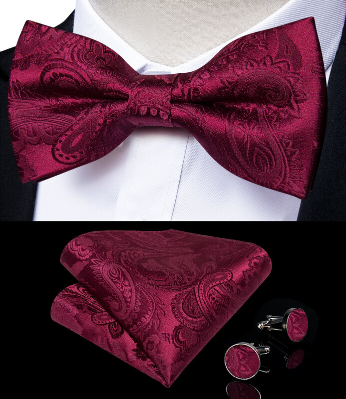 Czerwone szelki z muszką skórzane metalowe 6 klipsów szelki szelki regulowane spodnie pończochy krawaty ślubne akcesoria DiBanGu