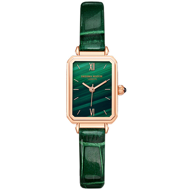 여성 시계 패션 스퀘어 숙녀 쿼츠 시계, 여성 그린 다이얼 심플 여성 시계 럭셔리 여성 시계 Reloj Mujer 2021 선물