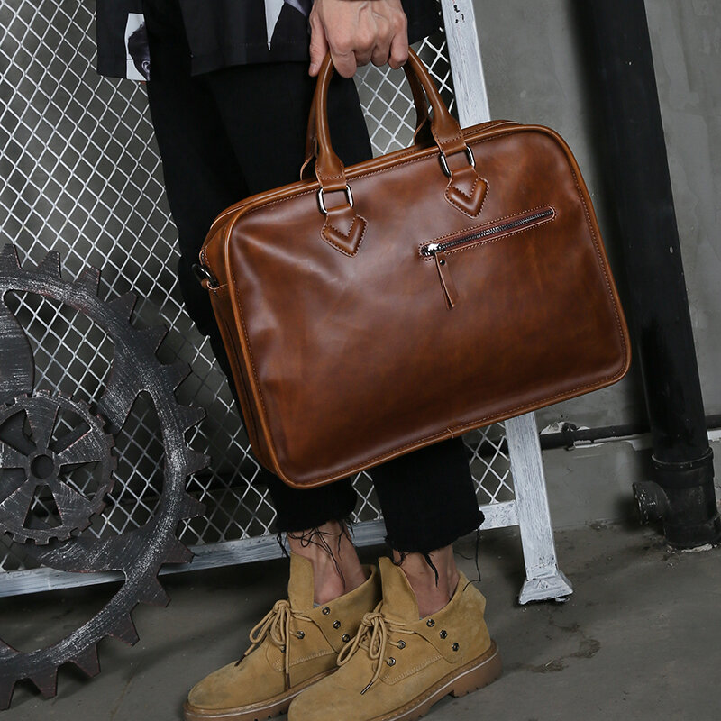 Moda Trend uomo borse cartella borsa da lavoro borsa a tracolla borsa per Laptop borsa a tracolla singola a grande capacità