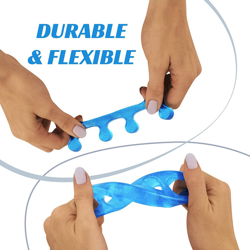 Separador de dedos de silicone, 2 pares, correção de joanete por hálux valgo, ajustador de dedos, protetor para pedicure, cuidados com os pés