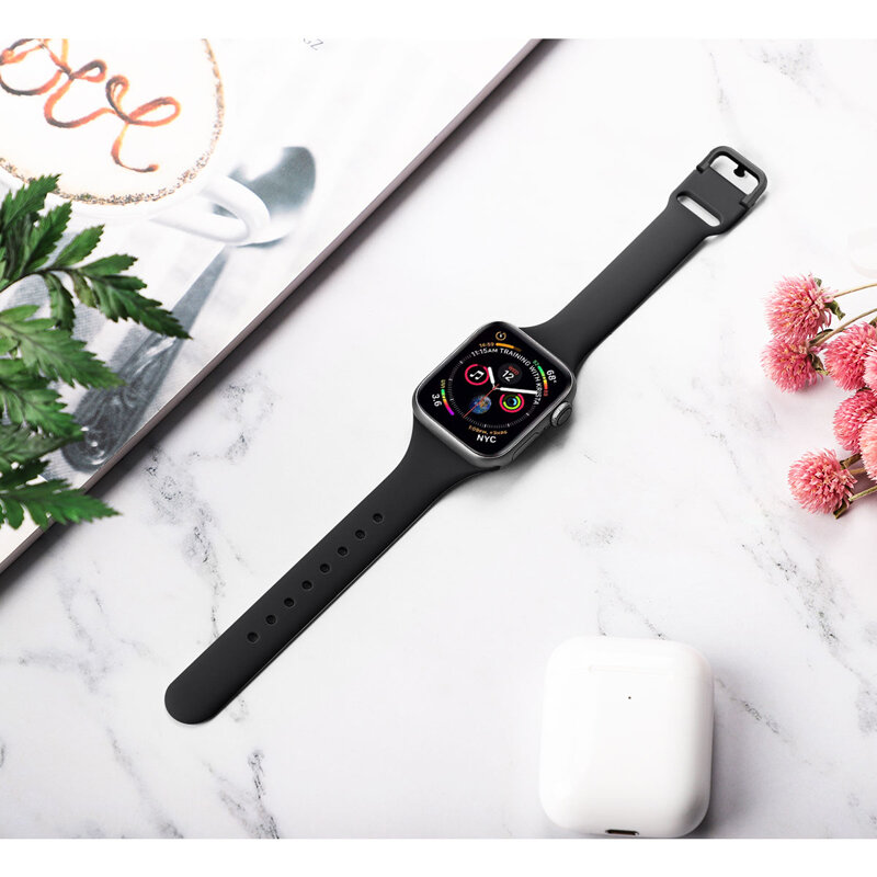 Correa de reloj Apple Watch banda 44mm 40mm, 42mm, 38mm deporte de silicona correa iwatch serie 5 4 3 2 pulsera Apple watch 4 accesorios