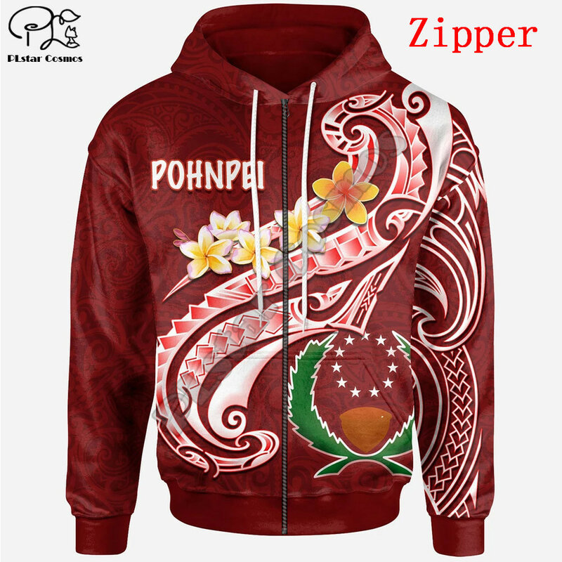 Plstar cosmos 3dprint pohnpei cultura polinésia tribo tartaruga tatuagem unissex harajuku engraçado streetwear zip Hoodies-d19