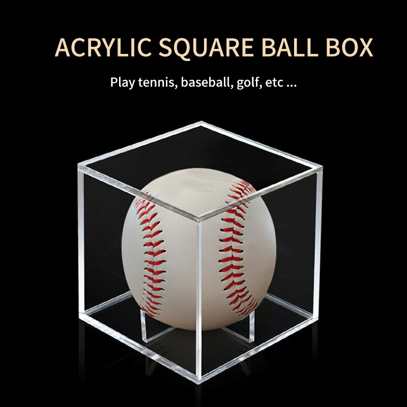 Scatola da Baseball in acrilico di qualità da 8 pollici con Display per pallina da Tennis da Golf custodia trasparente per supporto per scatola di immagazzinaggio di Souvenir protezione Uv