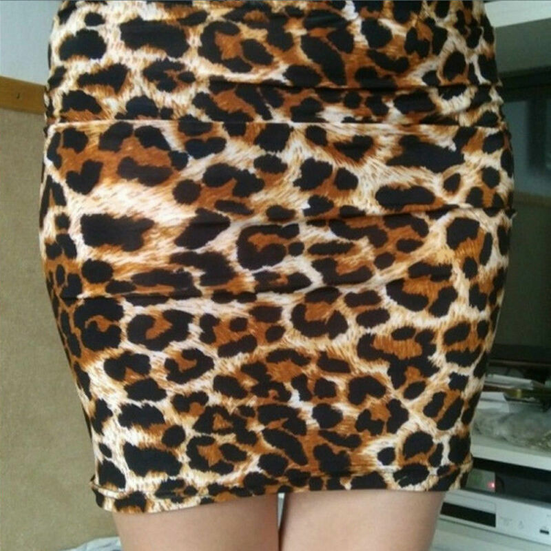 Vrouwen Sexy Leopard Gedrukt Mini Korte Kokerrok Hoge Taille Bodycon Hip Rok Nachtclub Party Wear 2021
