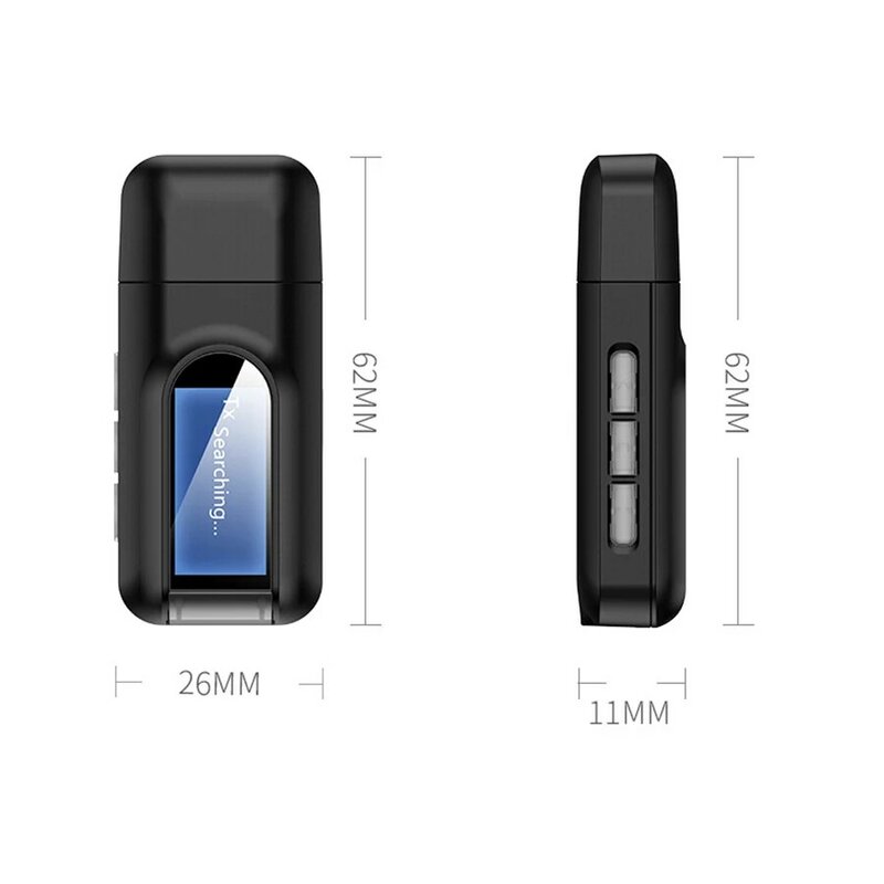 Display portatile 2 in 1 adattatore Bluetooth adattatore Bluetooth Wireless da 3.5MM per PC,TV, altoparlante cablato, cuffie e auto