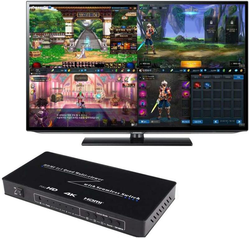 4X1 Hdmi Multi-Viewer Hdmi Quad Screen Real Time Multiviewer Met Hdmi Naadloze Switcher Functie Ondersteuning 3D 4K