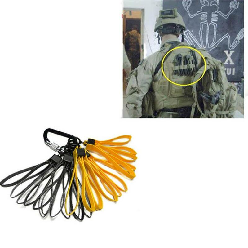 ยุทธวิธีพลาสติกสายผูก Handcuffs CS ตกแต่งเข็มขัดสีเหลืองสีส้มสีดำ (1ชุด/3Pcs)