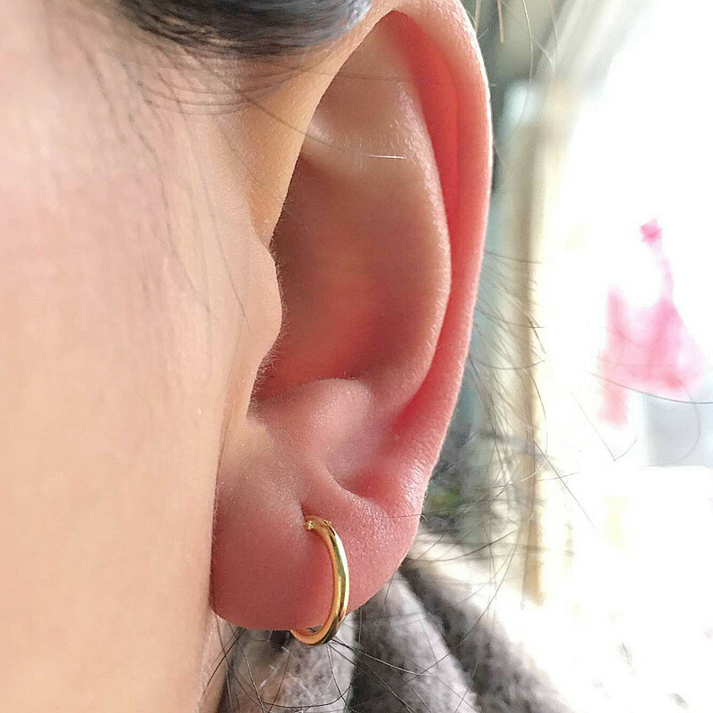 여성을 위한 패션 925 스털링 실버 귀걸이 미니 작은 후프 귀걸이, 귀 뼈 버클 라운드 원형 귀걸이 8mm-20mm aretes